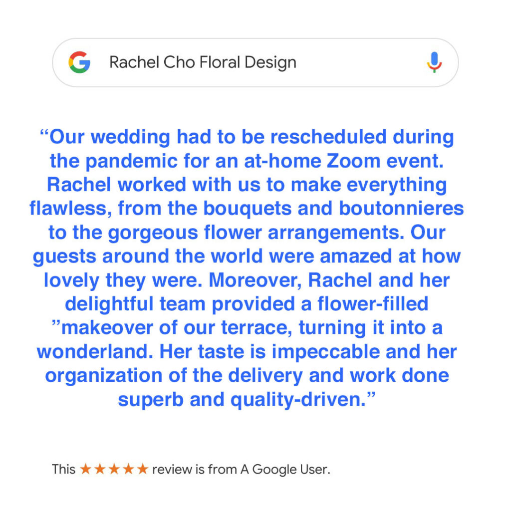 rachel zoom wedding review