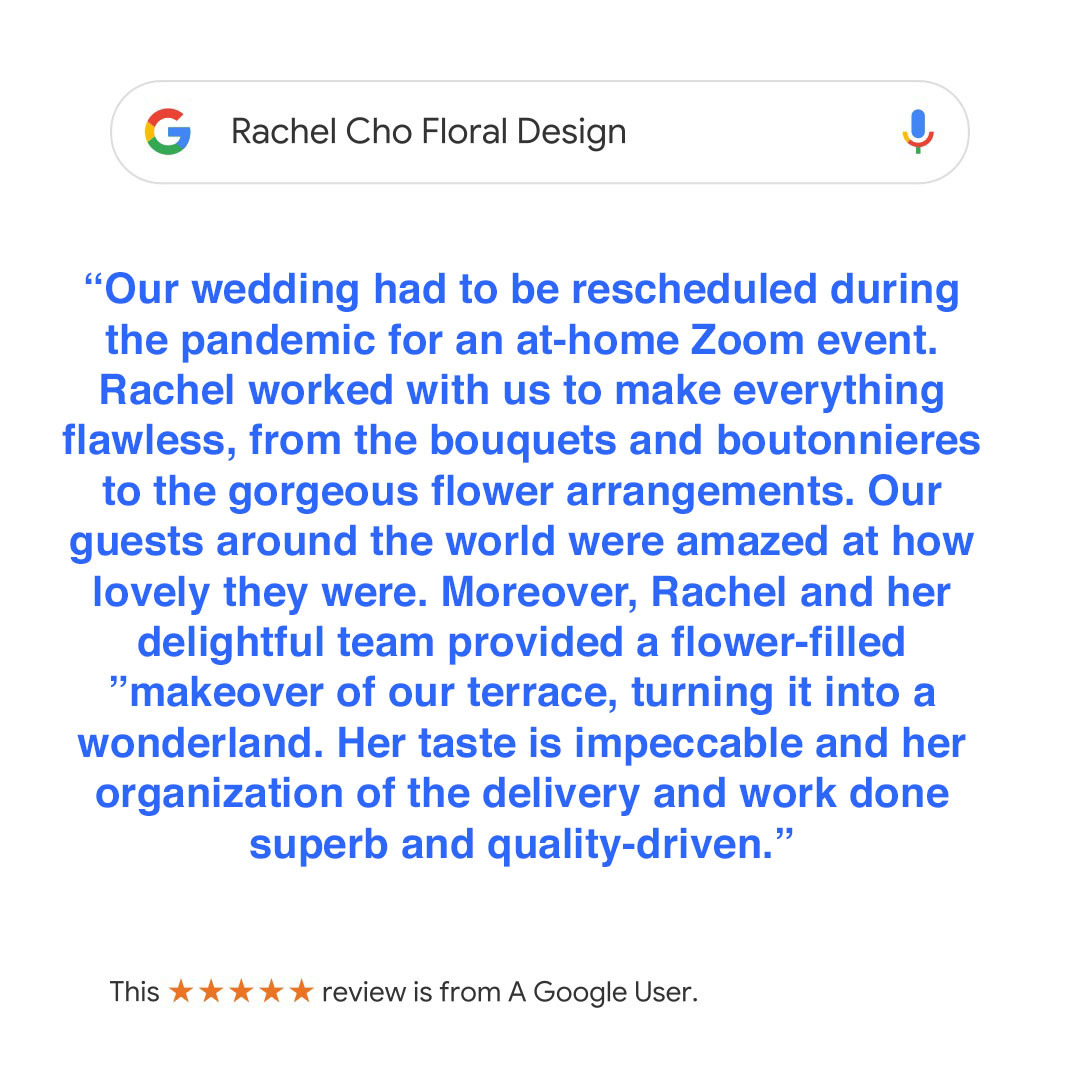 How to plan a zoom wedding Rachel Cho Floral Design