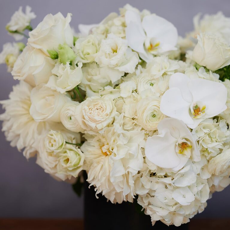 White Lavish Flower Arrangement - Rachel Cho Floral Design